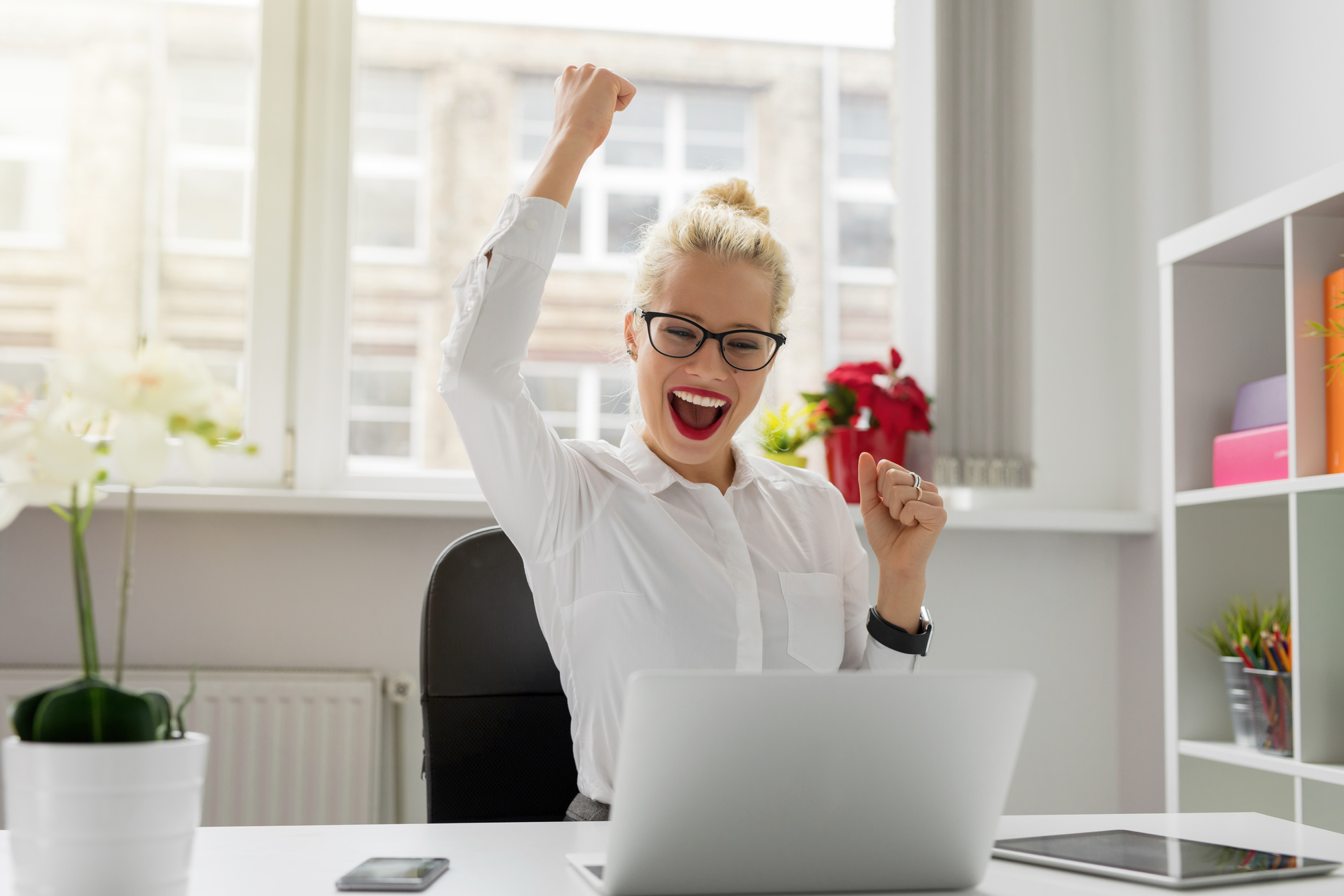 Happy Woman in the Office